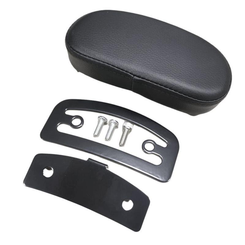 Flatlander 6" For All Models Black Mini Sissy Bar Backrest Pad With A Short Sissy Bar Center To 2-3/4 Motor