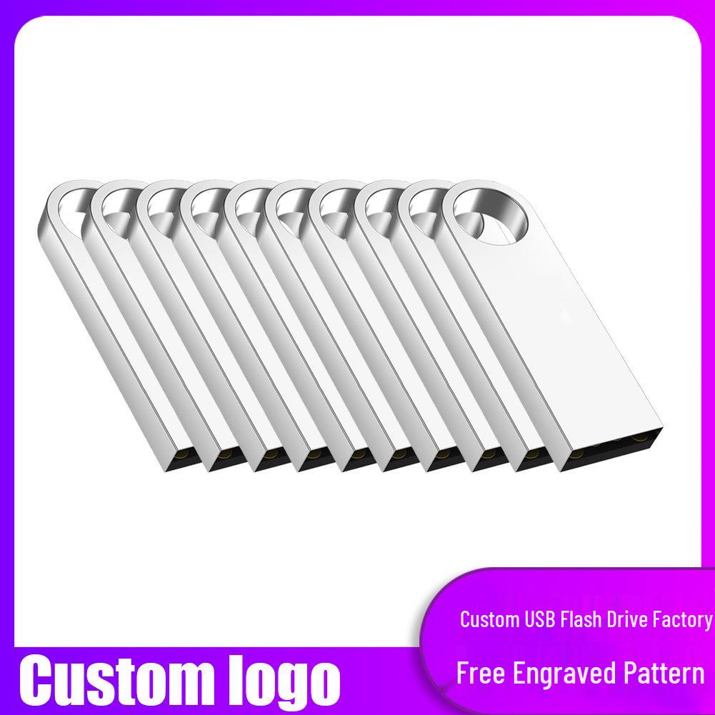 Metal USB Flash Drive with Laser Engraved Logo - 32GB/64GB/128GB, Creative Gift Edition
