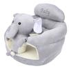 Infant Support Seat Soft Plush PP Cotton Cute Cartoon Animal Baby Sit Up Chair for Home Dark Gray Elephant
