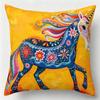 1pc Bohemian Style Hand-Painted Unicorn Pillowcase, Ethnic Style Floral Animal Decorative Cushion Cover, Soft Comfortable Home Decor Pillowcase - Zipp