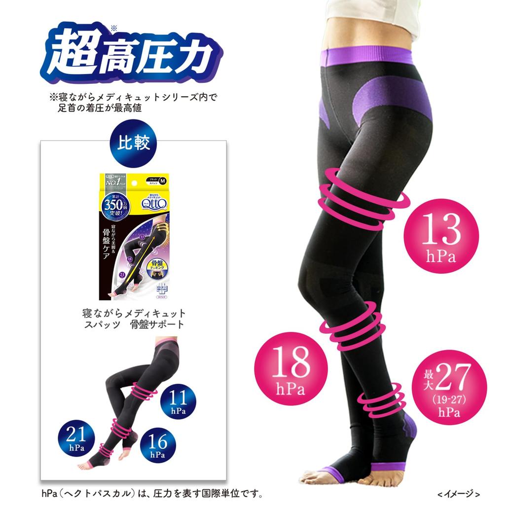 Suporte Pélvico de Compressão MediQttO para Leggings Tipo de Alta Pressão L Meias Bônus Incluídas, Dormir, EX, +