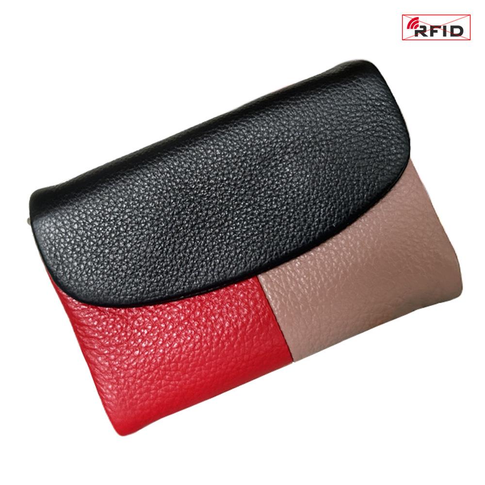 Damen Echtleder High-End Kurze Geldbörse - Weiches Rindsleder, Diebstahlsicher, Großes Fassungsvermögen