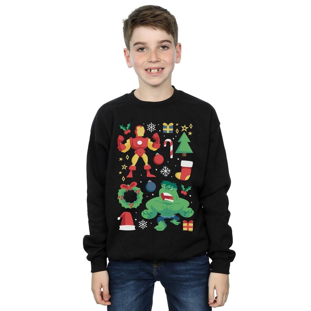 Marvel Jungen Iron Man und Hulk Weihnachtspullover