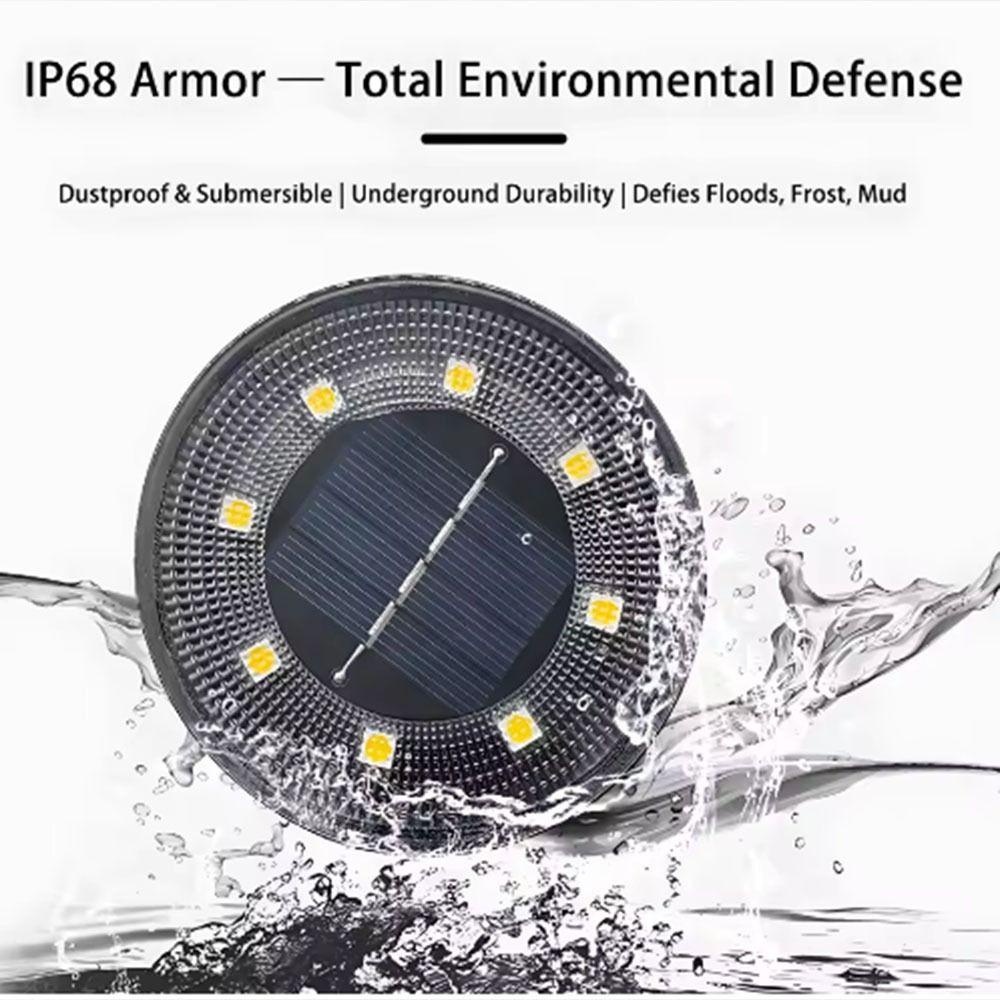 2Pcs Solar Power Solar Buried Lights Super Bright Path Deck Lights Street Lights Lawn Lamp Garden