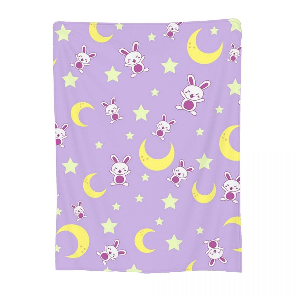 Space Bunny Rabbits Pattern Blanket Flannel Sofa Throw Blanket Throw Blankets for Home Bedroom Office Throws Bedspread Quilt 80x120cm(31x47inch)
