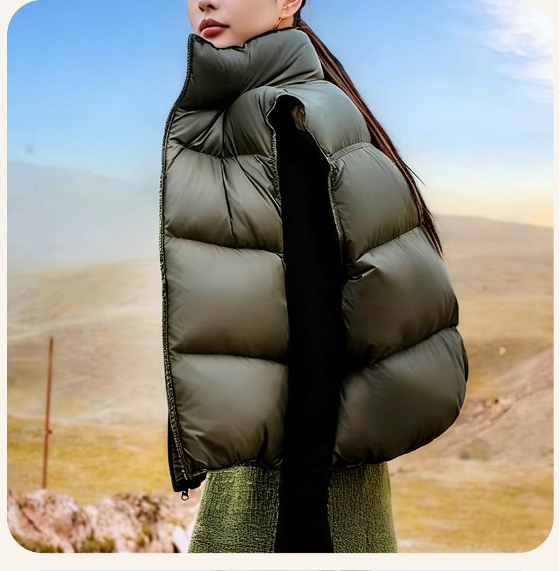 Women's Stand Collar Puff Down Vest - New Style Winter Sleeveless Gilet
