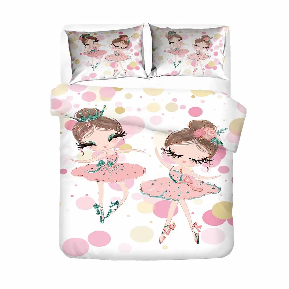 

Kid Anime Pink Beding Set Soft with Soft Fabric Duvet Cover Bed Linens Coton Bedrom Set Home Textile House De Couete Dekbed Overtrek Tenagers 100*200cm Single