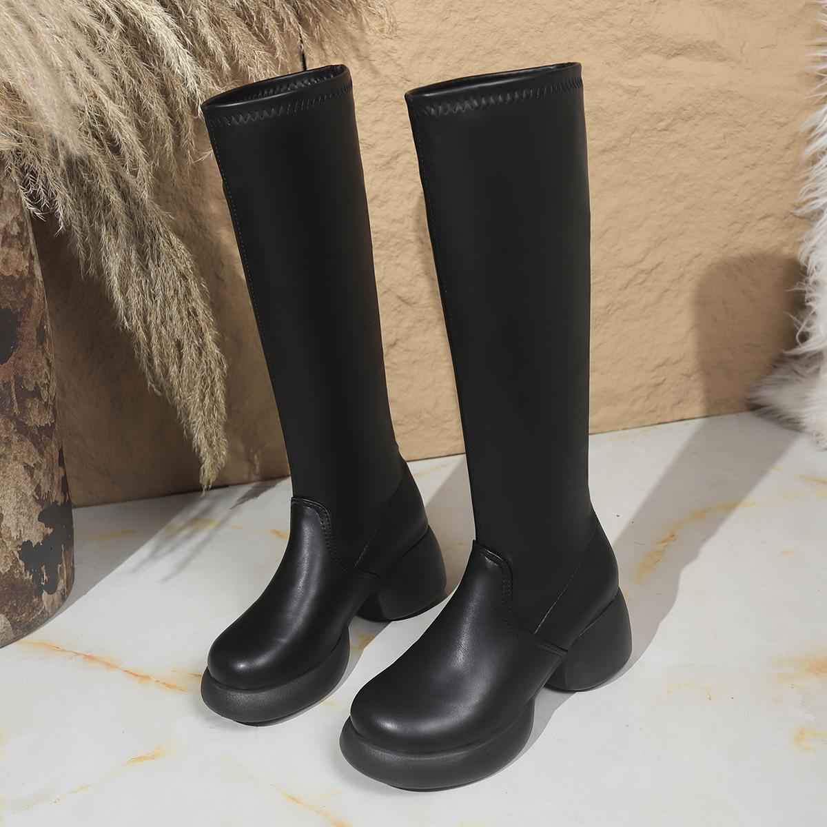 

Высокие сапоги-трубы большого и маленького размера, женские, с красивой индивидуальностью, универсальные модные сапоги, легкие и удобные сапоги в рыцарском стиле, модные женские сапоги 40 чёрный