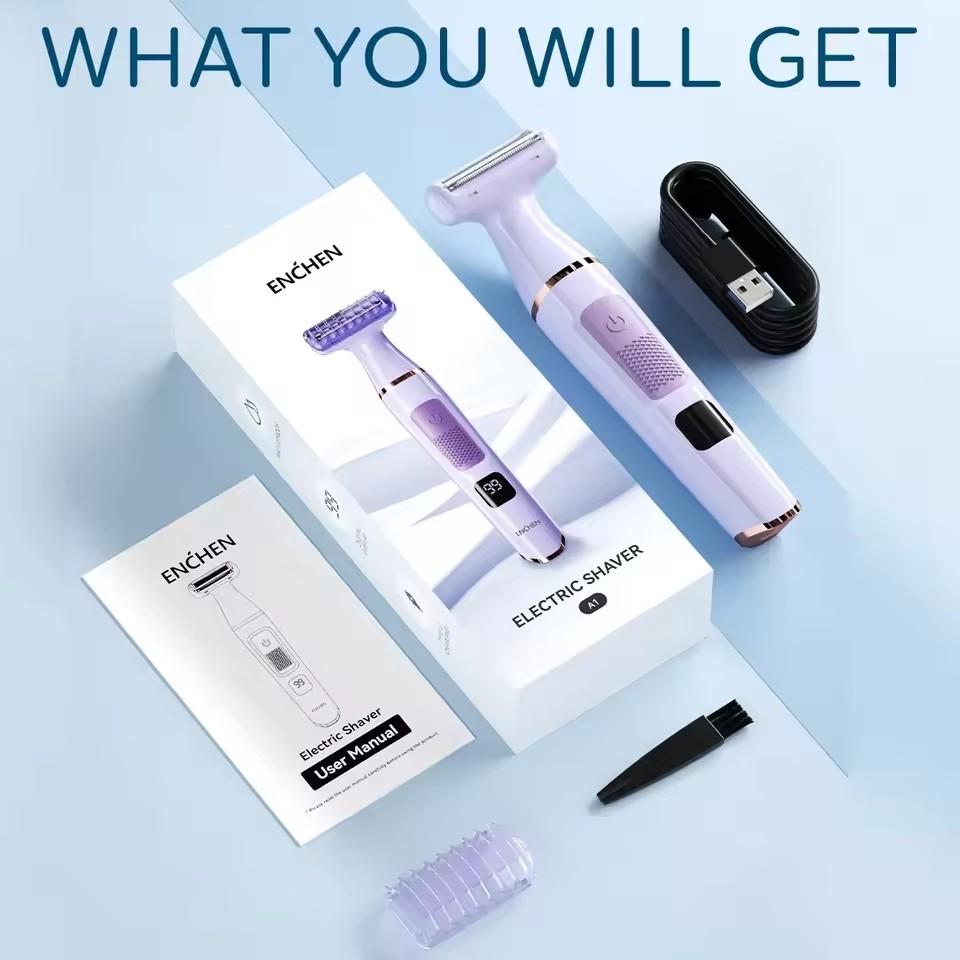 Xiaomi Aparat de ras electric ENCHEN A1 Profesional Wet and Dry, aparat de tuns corporal, portabil, pentru zona inghinală, cu lamă reciprocă, pentru zona bikini
