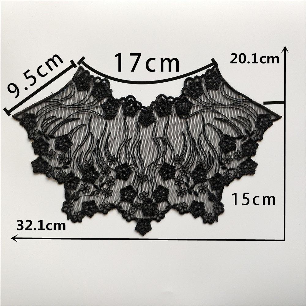 Black And White Organza Embroidery Collar Lace Mesh Lace Diy Sewing Decoration With Clothing Accessories