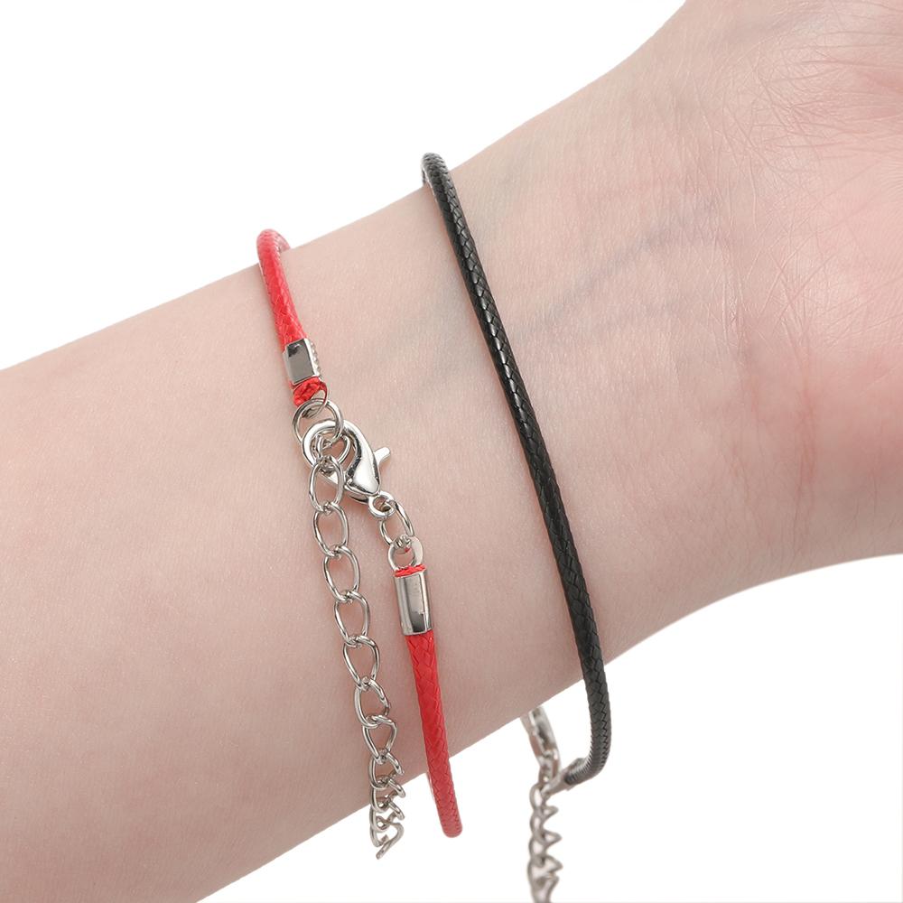 10pcs/Lots 1.5/2mm PU Leather Bracelet Cord  Kit Wax-Coated Braided Strings With Charms for Bracelet Jewelry Making Supplies