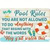 Vintage Pool Rules Humorous Metal Wall Art Home Decor Gift for Men