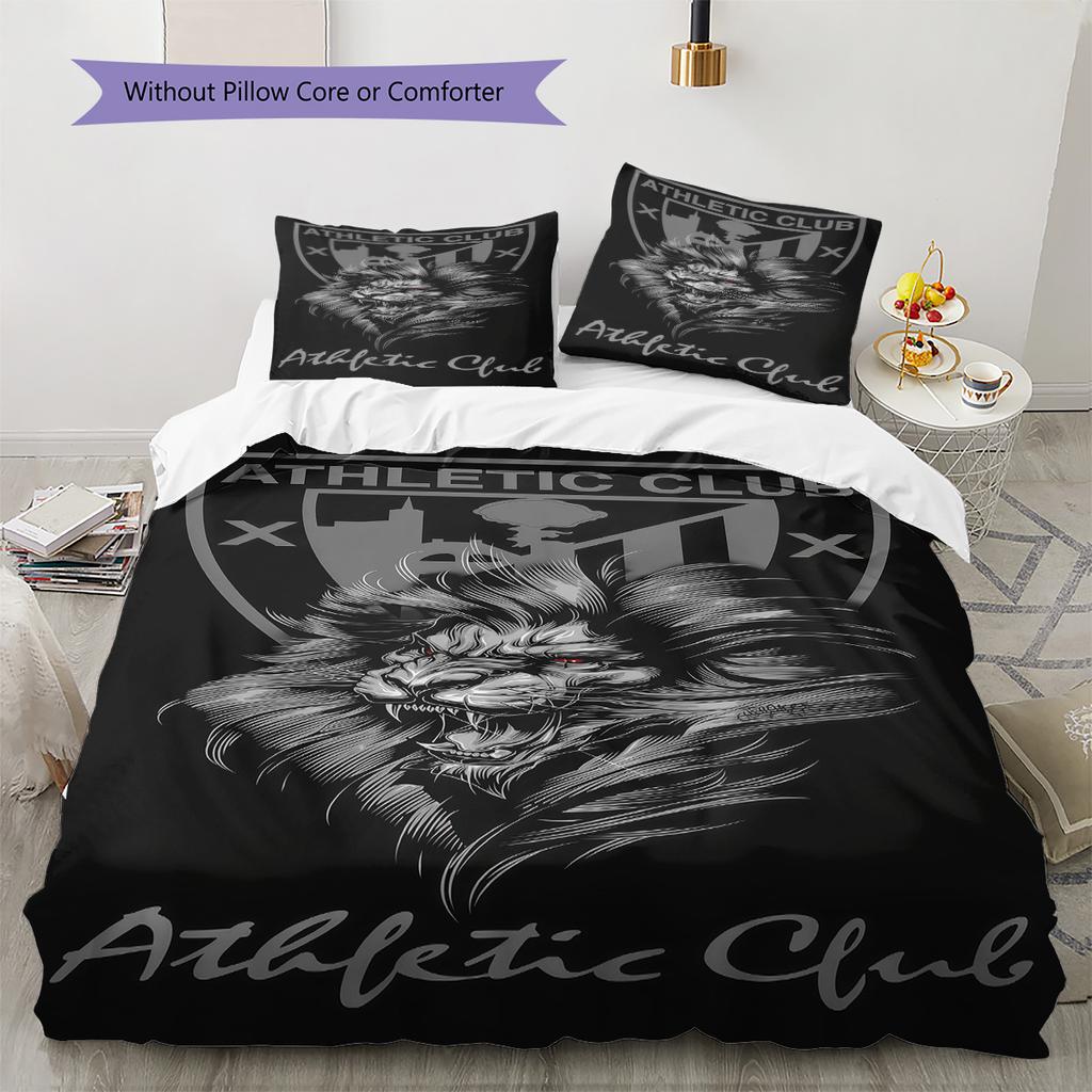 Bilbao logo Patrón Juego de Ropa de Cama Colcha Colcha Funda de Almohada Decoración del Hogar Regalo de Cumpleaños (1 * funda nórdica + 2 * fundas de almohada, sin núcleo)