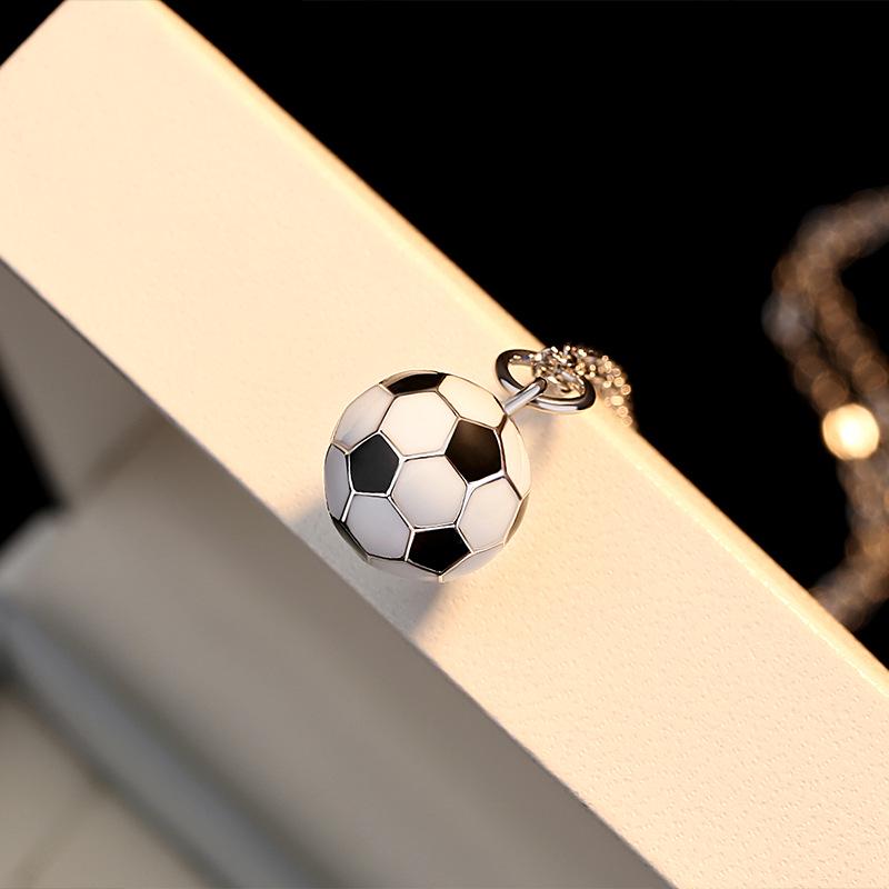 Women's World Cup 3D Gold Football Pendant Necklace