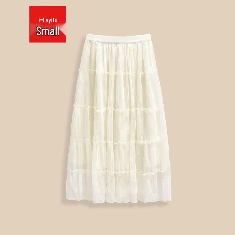 IEF Petite Summer French Sweet Mesh Skirt L