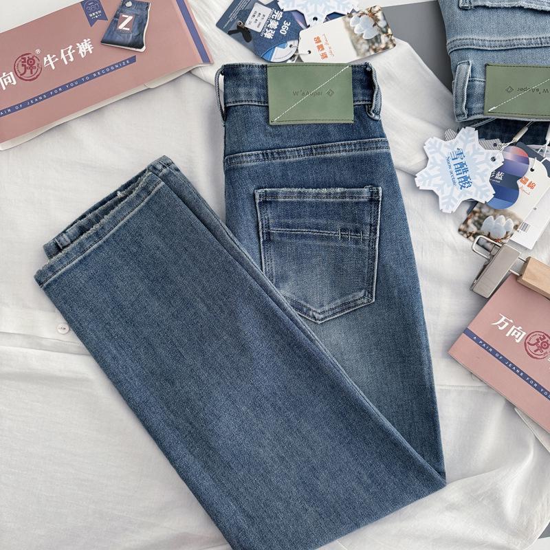 

Весна/Лето Джинсы-сигареты укороченные с высокой посадкой - Женский нишевый дизайн прямого кроя 2XL (Recommended 135-150 jin)