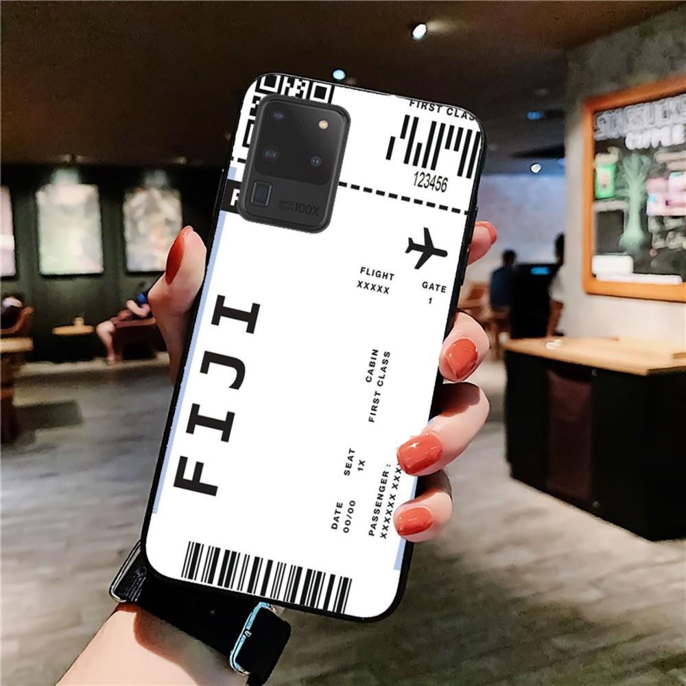 Cute FIRST CLASS PLANE TICKET Phone Case For Samsung S 9 10 20 21 22 23 30 23 24 plus lite Ultra FE S10lite Fundas Samsung S20 fe