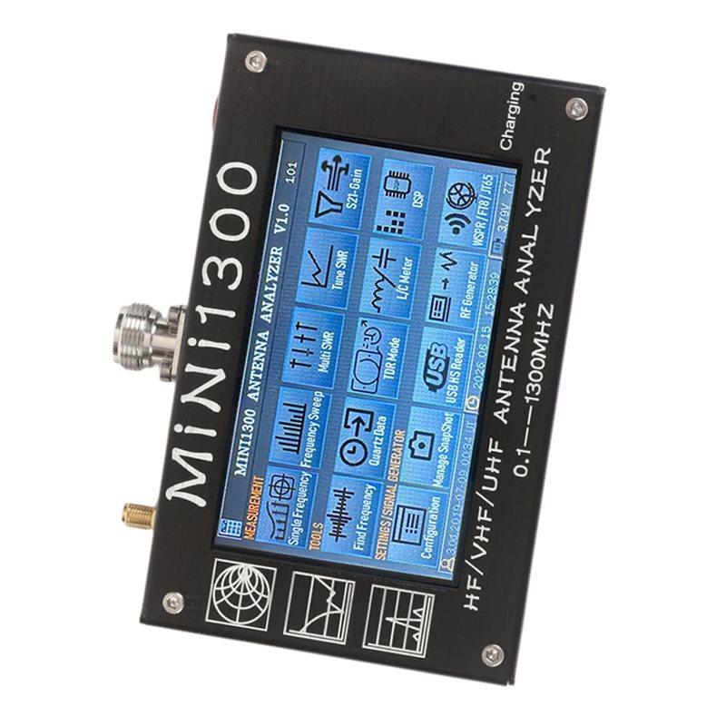 A25F-Mini1300 4.3 Inch /VHF/UHF Band 0.1 To 1300Mhz Vector Network Analyzer Miniature Antenna Spectrum Analyzer Signal Generat