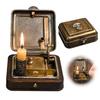 Caixa de Vela Mecânica, Isqueiro de Bolso Vintage do Século XIX com Corda e Suporte para Vela, Caixa de Vela Isqueiro de Chama Vitoriana de Latão Retrô com Elevador Mecânico