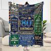 Coperta in Flanella per l'Ottantesimo Compleanno - Morbida e Adatta per Divani, Letti, Uffici, Viaggi, Tutte le Stagioni, Ottimo Regalo per Feste e Compleanni.
