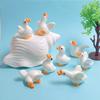 100PCS Cute Car Ornaments Cartoon Resin White Goose Model Desk  Garden Decor Doll House Crafts Fairy Landscape DIY Accessories