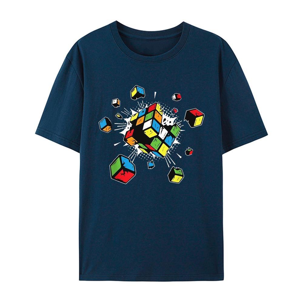 Exploding Rubix Rubiks Rubics Cube Present Pure Cotton EU size tshirts Japanese comic Unisex t shirt anime unisex clothes