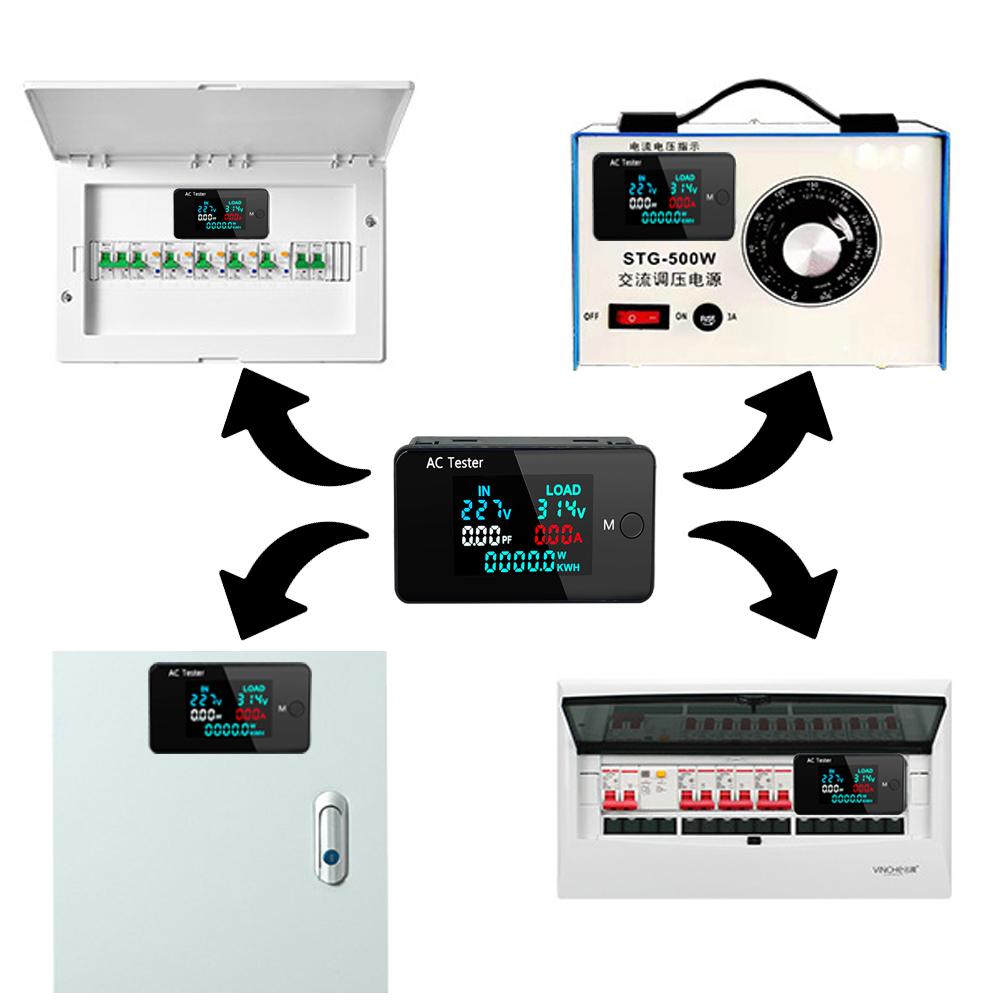 KWS-AC305 Wattmeter Power Meter Dual Voltmeter AC 0-500V Voltage 0-50KW Power Analyzers LED AC Electricity Meter 0-100A Detector