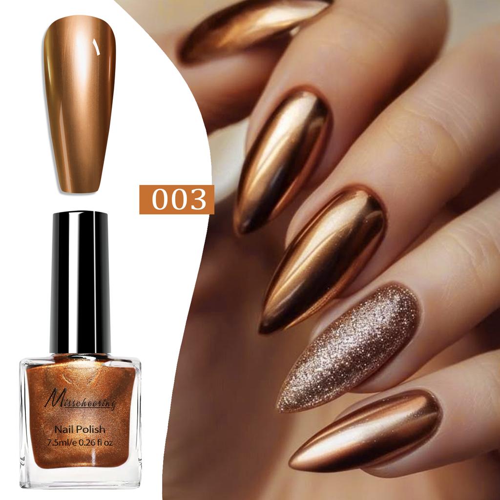 Color Metal Mirror Effect Nail Polish Quickly Drying For Nail Art Decoration DIY Manicure Design Tools Glitter Polish