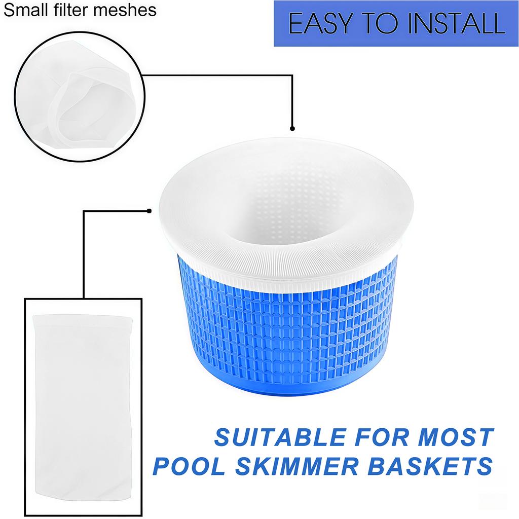 10/20/30Pcs Pool Skimmer Socks Fine Mesh Filter Net Dustproof Net Bag for Skimmer Pond Cleaning Dirt and Leaves