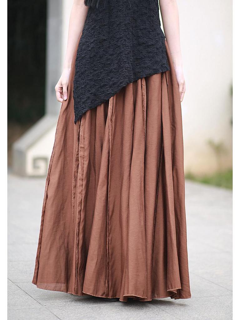 New Style Women's Summer Tencel Zen High Waist Midi Skirt - 4 Colors