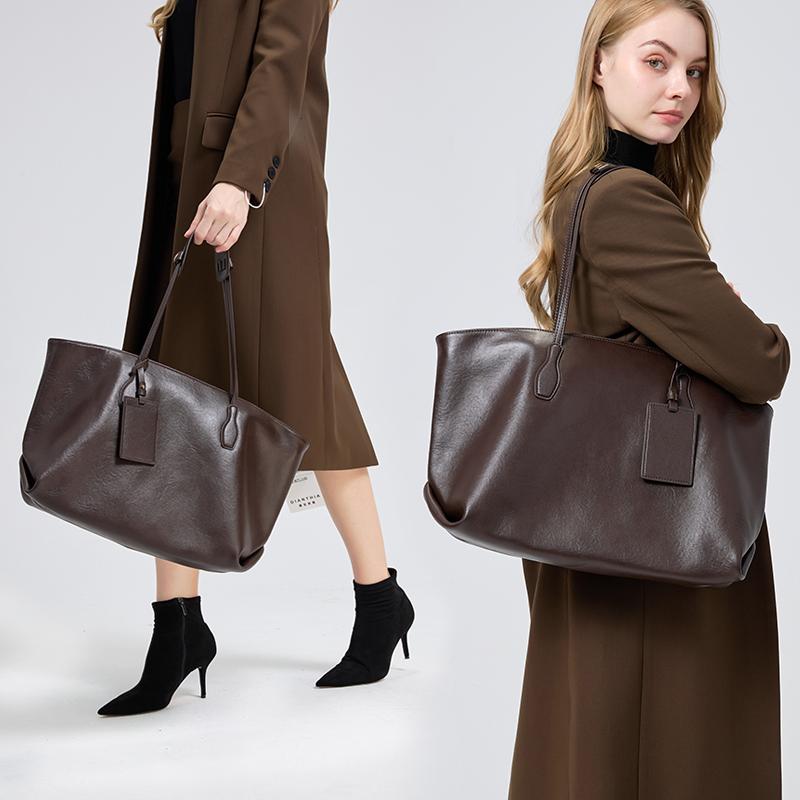 Women's Soft Cowhide Underarm Bag Ladies Cow Genuine Leather Shoulder Bags Female Portable Retro Casual Luxury Designer Handbags