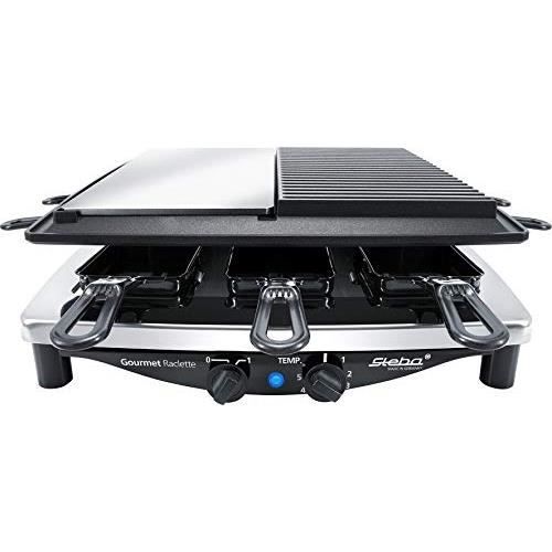 Raclette - STEBA - Stell Deluxe RC 8 - Argent et Noir - 8 personnes - 1400W