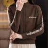 Navava Jacquard Pattern Point Half Polo Long Sleeve Knit Nk1878