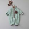 Spring Autumn Newborn Baby Romper Infant Warm Lamb Fleece Patchwork Jumpsuit Toddler Outwear