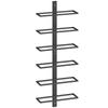 Wall Mounted Wine Rack, 6 Tier Metal Wine Display Rack, Storage Holder for Kitchen, Black