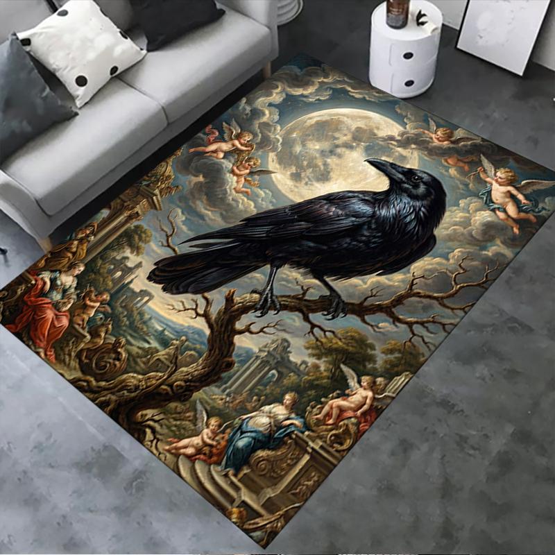 

2025 New Crow Decoration Carpet Rug for Living Room Bedroom Home Sofa Decoration,Kids play Non-slip Floor Mat54 40x60cm( 15x23in )