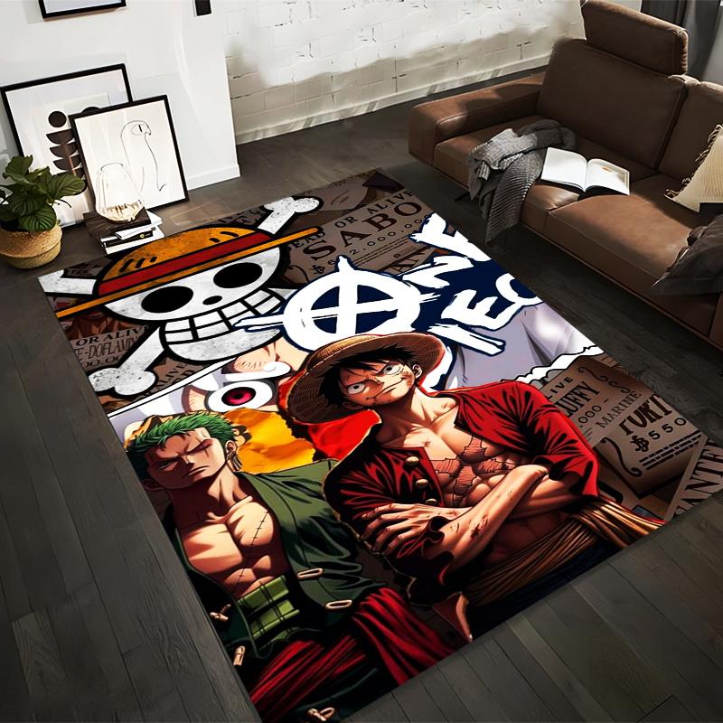 "Anime Style Pirate Themed Carpet with Bold Colors and Iconic Design" Suitable for use as an anti-slip for living room bedroom sofas
