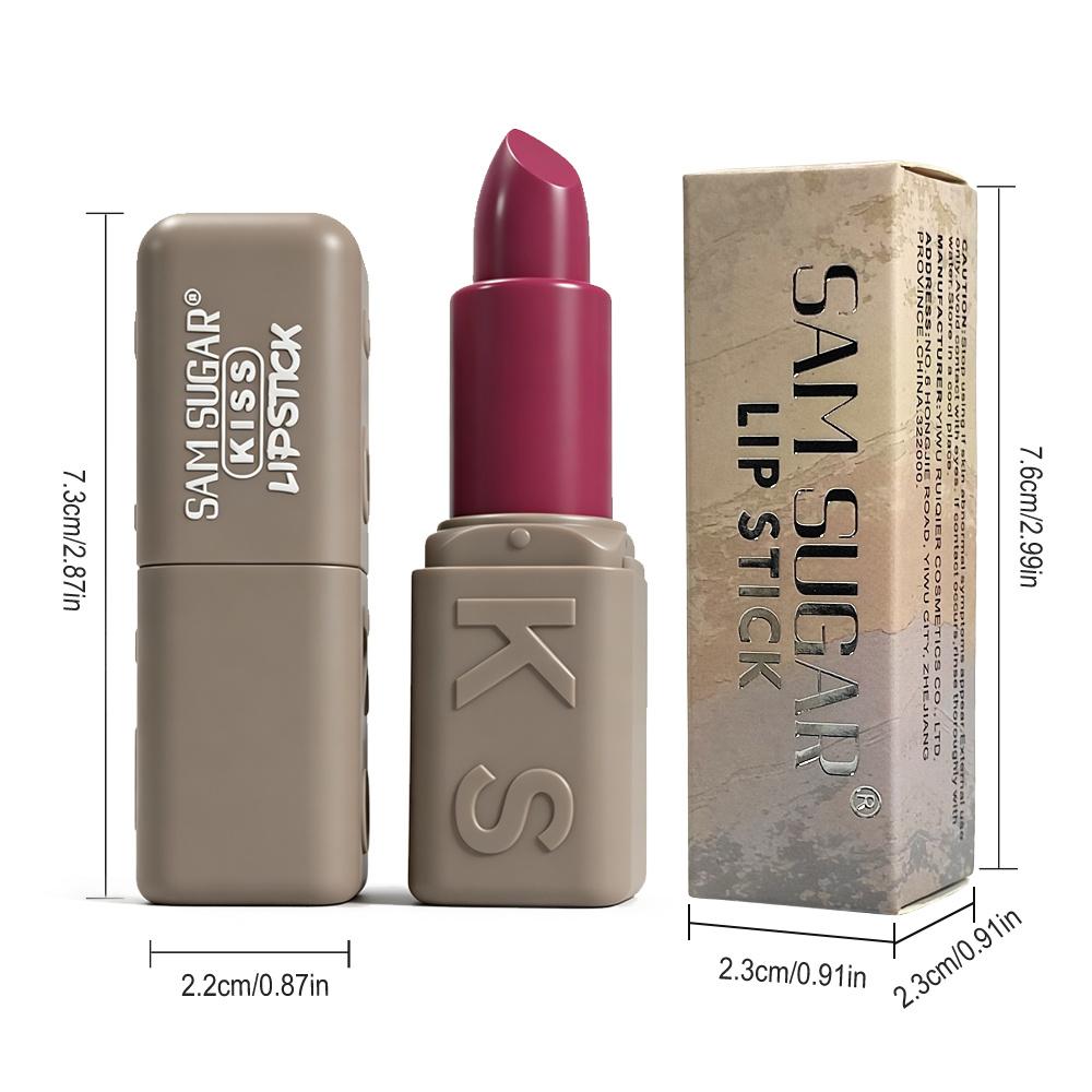 SAM SUGAR Rossetto Kiss Lucentezza Metallica Rossetto con Glitter Idratante Vellutato Liscio Alto Pigmento Non Granuloso Trucco Labbra Confortevole per Donne