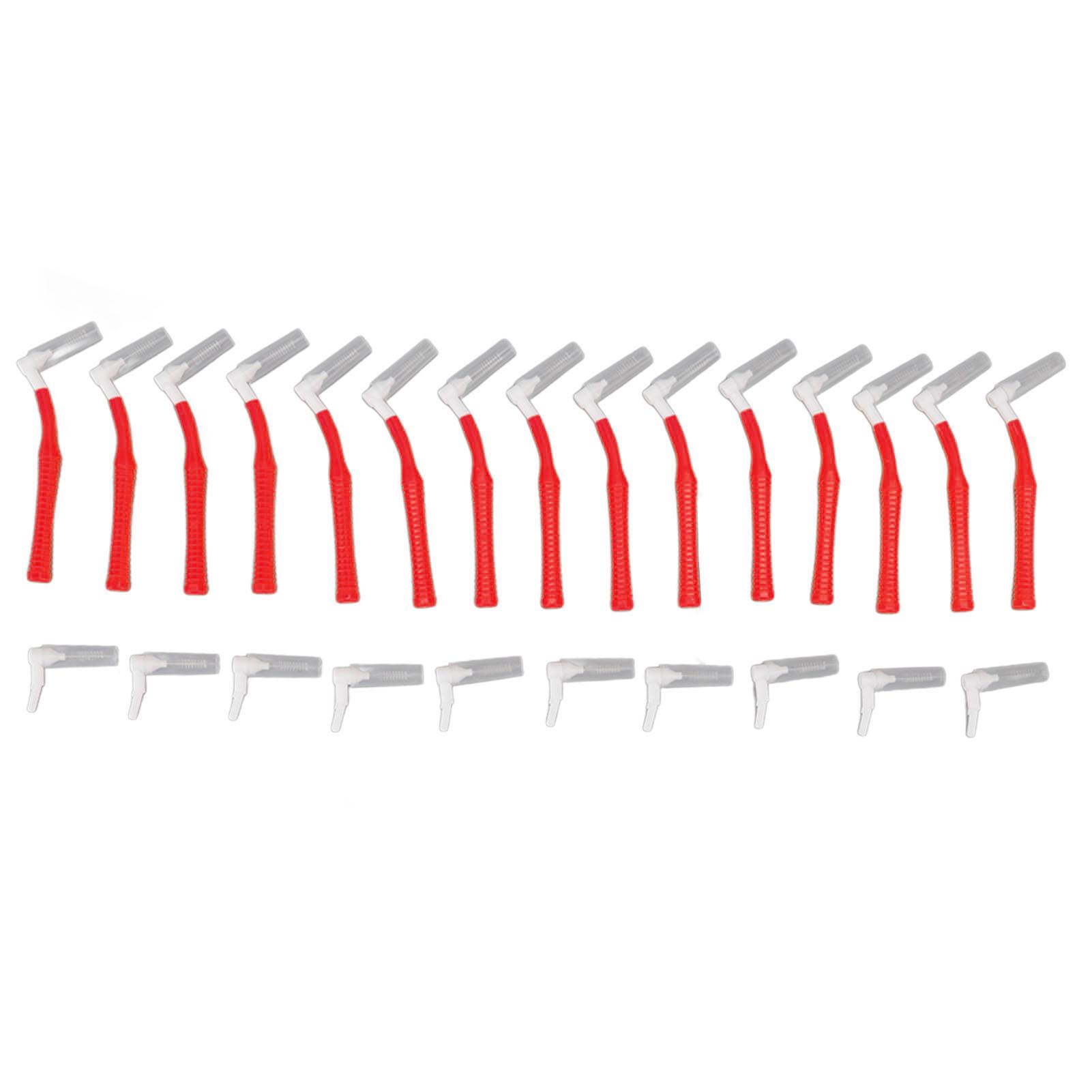 

25 шт. L-образная толкающая межзубная щетка для ухода за полостью рта отбеливание зубов зубочистка красный