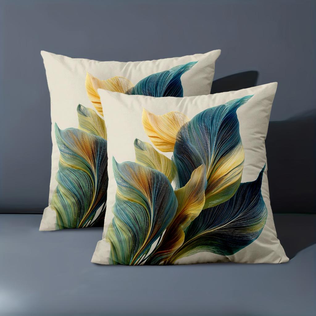 1 Pieces Boho Abstract Tropical Leaves Throw Pillow Covers Pattern Cushion Cover Suitable For Sofa Bedroom Car Pillow Cover