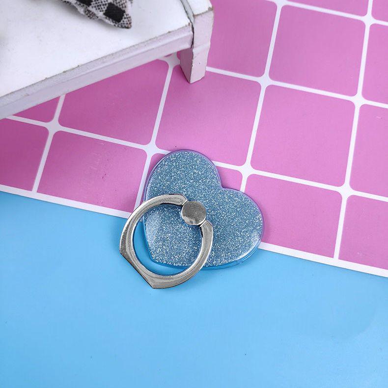 Hebilla de anillo de dedo rosa brillante con amor adhesivo, anticaída y antipérdida, hebilla de soporte universal para teléfono perezoso, pulsera de lentejuelas para hombre y mujer