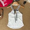 Spring and summer French pure desire wind neck lace tube top female design feeling super good-looking beautiful back slim fit beautiful top