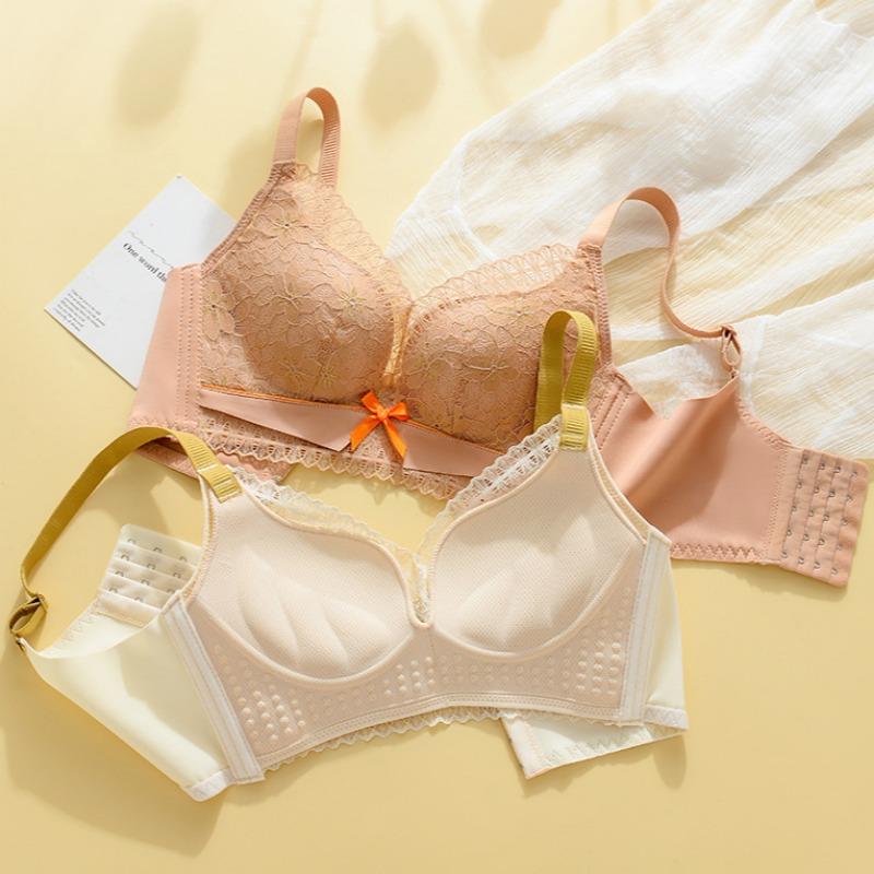 Push-up Small Chest Sexy Lace Adjustable Shape No Ring Underwear Anti-sagging Comfortable Beautiful Back Bra Set