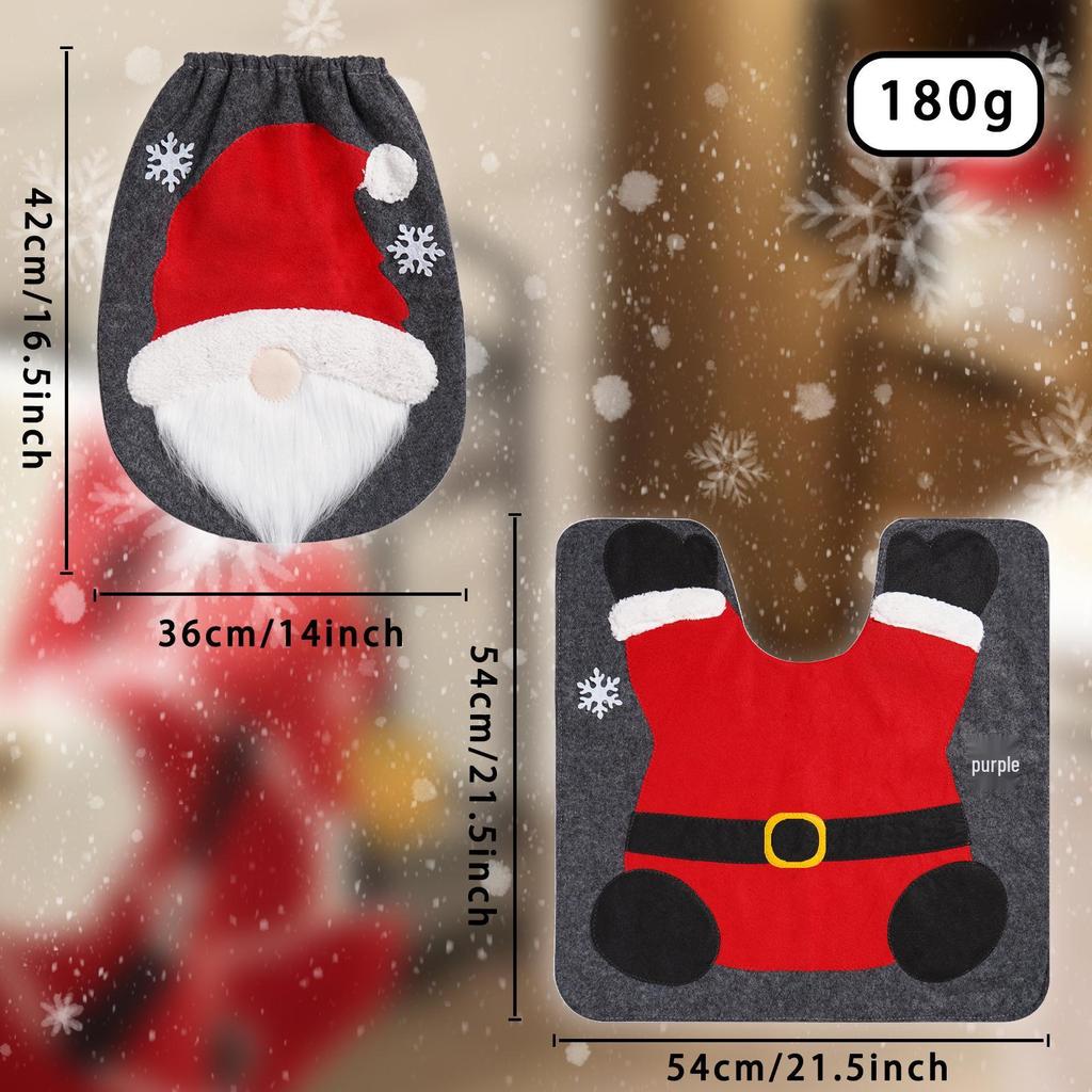 Snowman Christmas Toilet Seat Cover & Mat Set - 2 Piece Decor