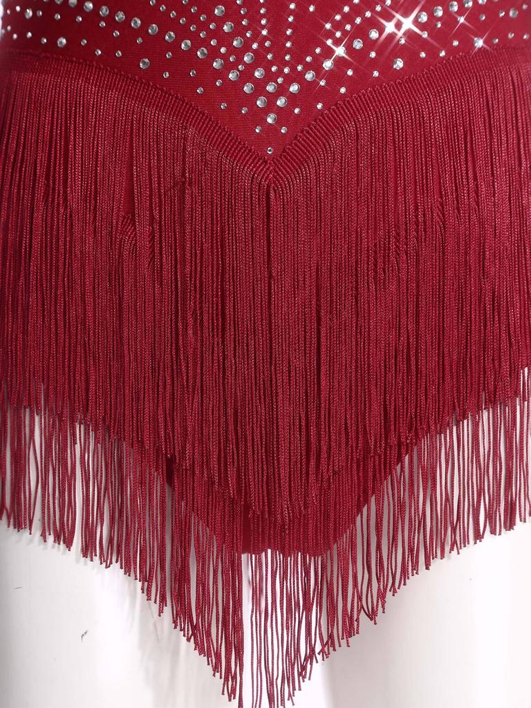 All-in-One Performance Jumpsuit for Women S-XXL: Perfect for Tango, Rumba & Figure Skating with Mesh Sleeves & Open Back