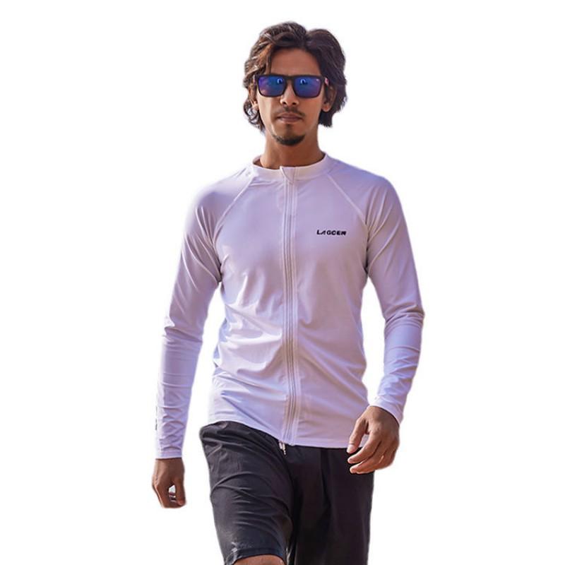 Mens Quick-Dry UV Protection Rash Guard Long Sleeve Swimwear Surfing Diving Swimming