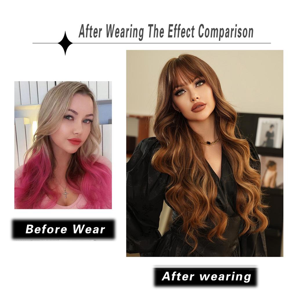 Nová dámská paruka simulace paruky 75 cm zlatá paruka velká vlnitá paruka Plná pokrývka hlavy Růže síťka na vlasy čelenka Krása dekorace Paruka