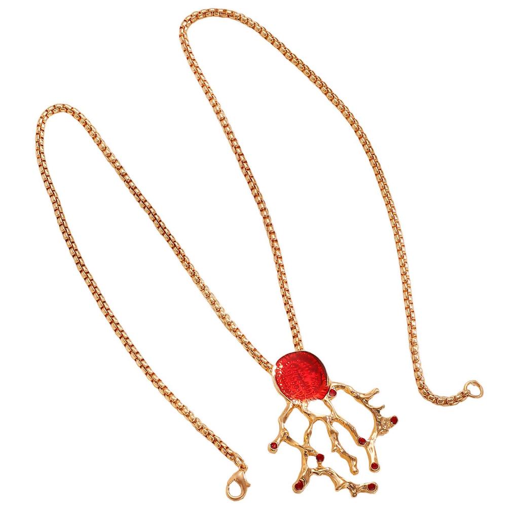 High-End Ocean-Inspired Coral Necklace for Girls - Versatile, Fashionable Red Accessory