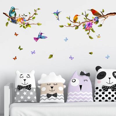 Vogel auf Zweig Wandaufkleber Wohnzimmer Sofa TV Hintergrund für Heimdekoration Tapete Schlafzimmer Büro Selbstklebende Aufkleber