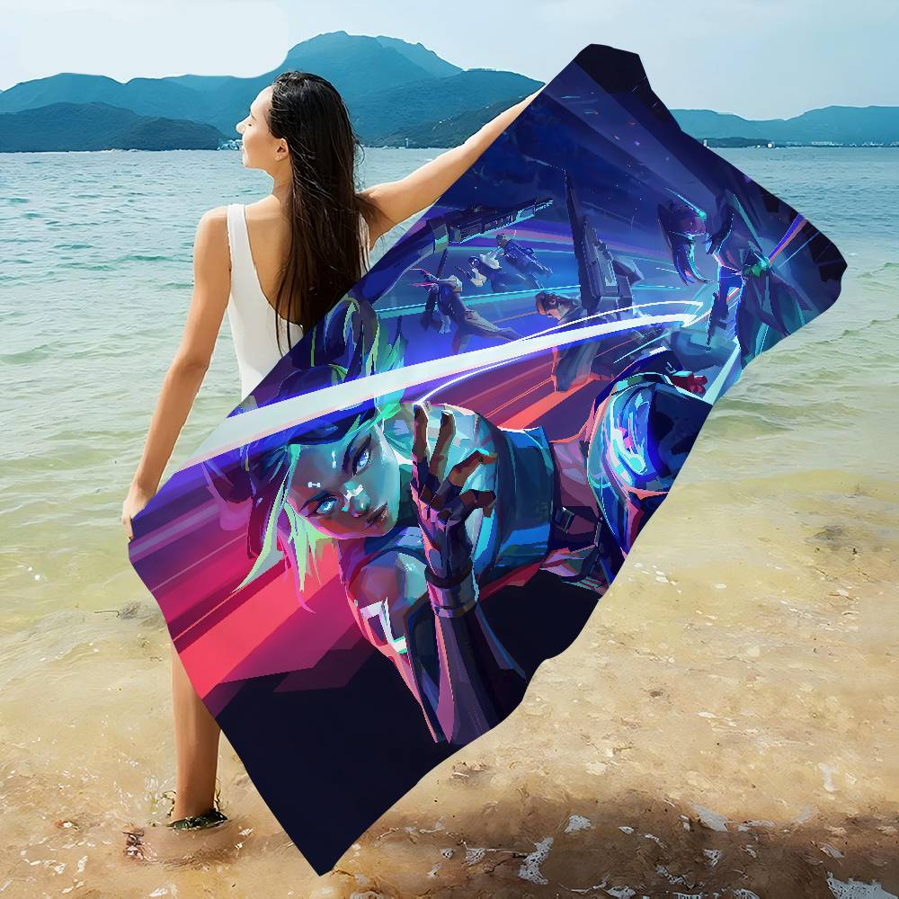VALORANT Game Gamer Cartoon Microfiber Blanket Quick Drying Beach Towels Oversized Printing Super Absorbent Pool Towel Blanket